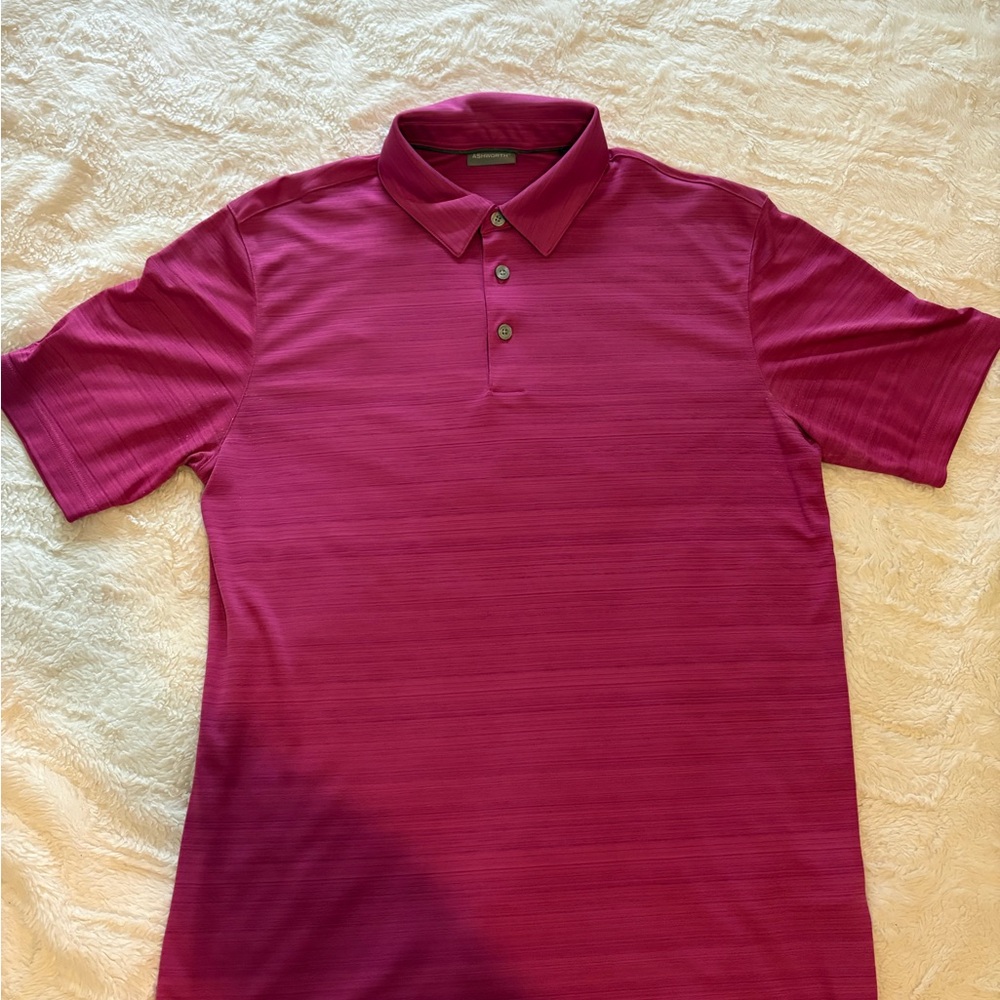 Men’s medium Ashworth Men's Polo golf Shirt - Deep Burgundy